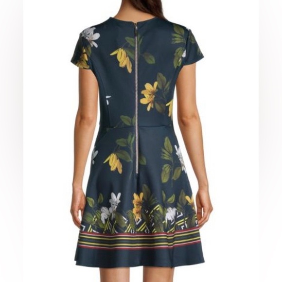 Ted Baker Navy Floral Mini Dress - Picture 2 of 5